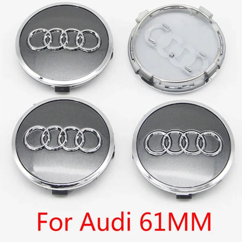 4PCS 60mm 61mm 68mm 69mm 77mm Car Wheel Center Cap Hub Cover Badge For Audi A6 A3 A4 A5 A6 Q2L Q3 Q5 Q7 Q8 R8 Hubcap Accessories