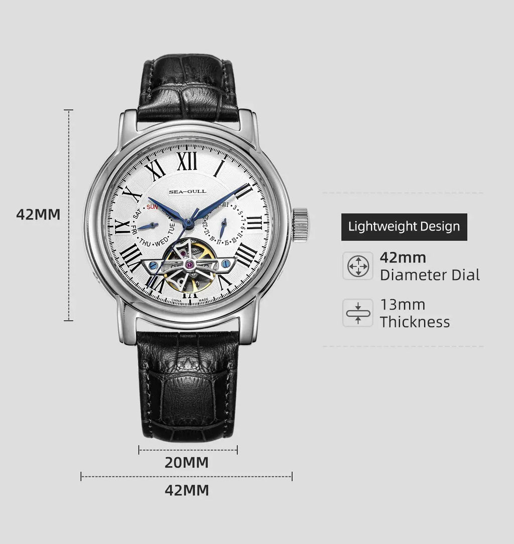 SEAGULL Luxury Watch Business Waterproof Male Clock Date Stainless Steel Mechanical Watch Men Watch reloj hombre 2023 D819.622