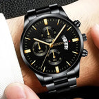 Reloj de pulsera de cuarzo con calendario de lujo de acero inoxidable a la moda para hombre, relojes de negocios para hombre, reloj Montre Homme