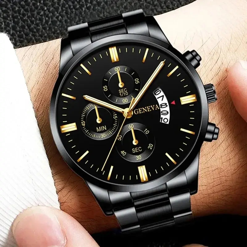 Reloj de pulsera de cuarzo con calendario de lujo de acero inoxidable a la moda para hombre, relojes de negocios para hombre, reloj Montre Homme