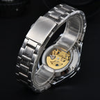 Orient Watch  Double Lion Japanese Fully Automatic Mechanical Watch Hollowed Out Business Men's Watch Stainless Steel Strip
