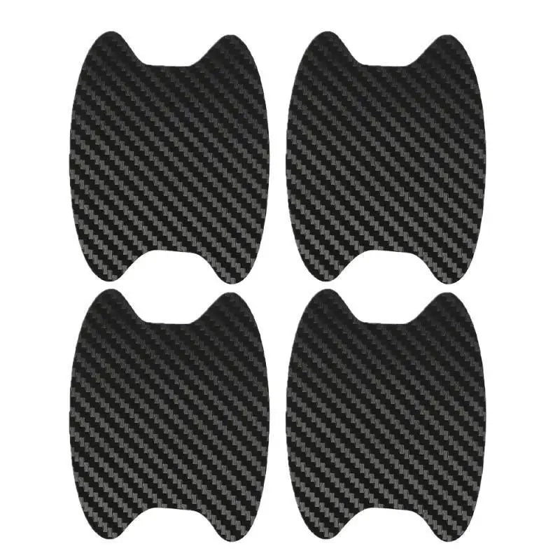 4 unids/set de molduras de estilo de coche, pegatina para puerta de coche, cubierta resistente a arañazos de fibra de carbono, piezas de película de protección de manija automática