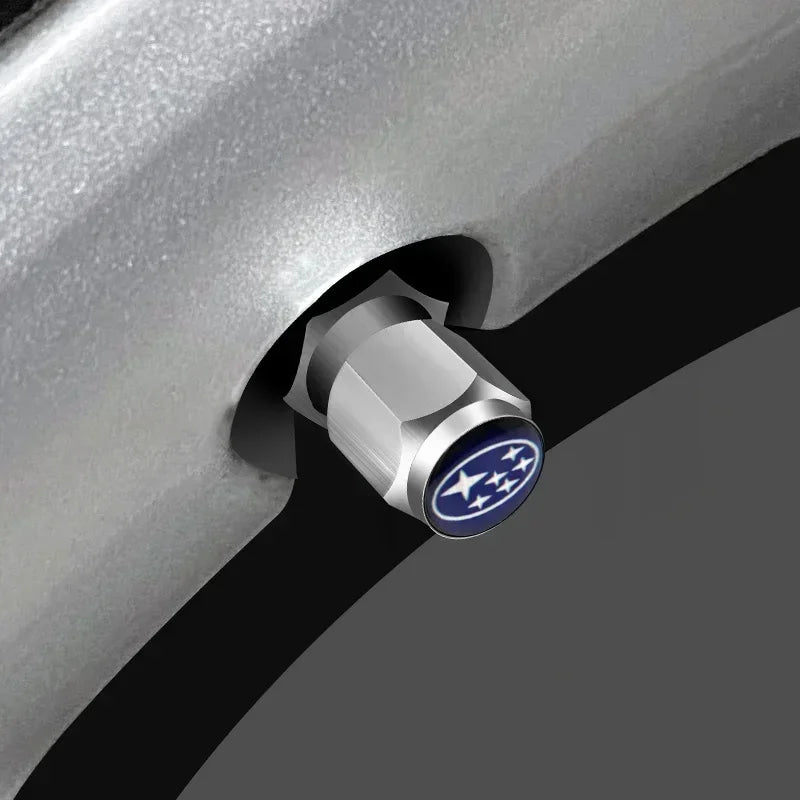 Car Wheel Tire Valve Stem Caps Air Cover with Wrench for Subaru Forester Ascent BRZ STI Exiga Legacy Outback Tribeca WRC WRX XV