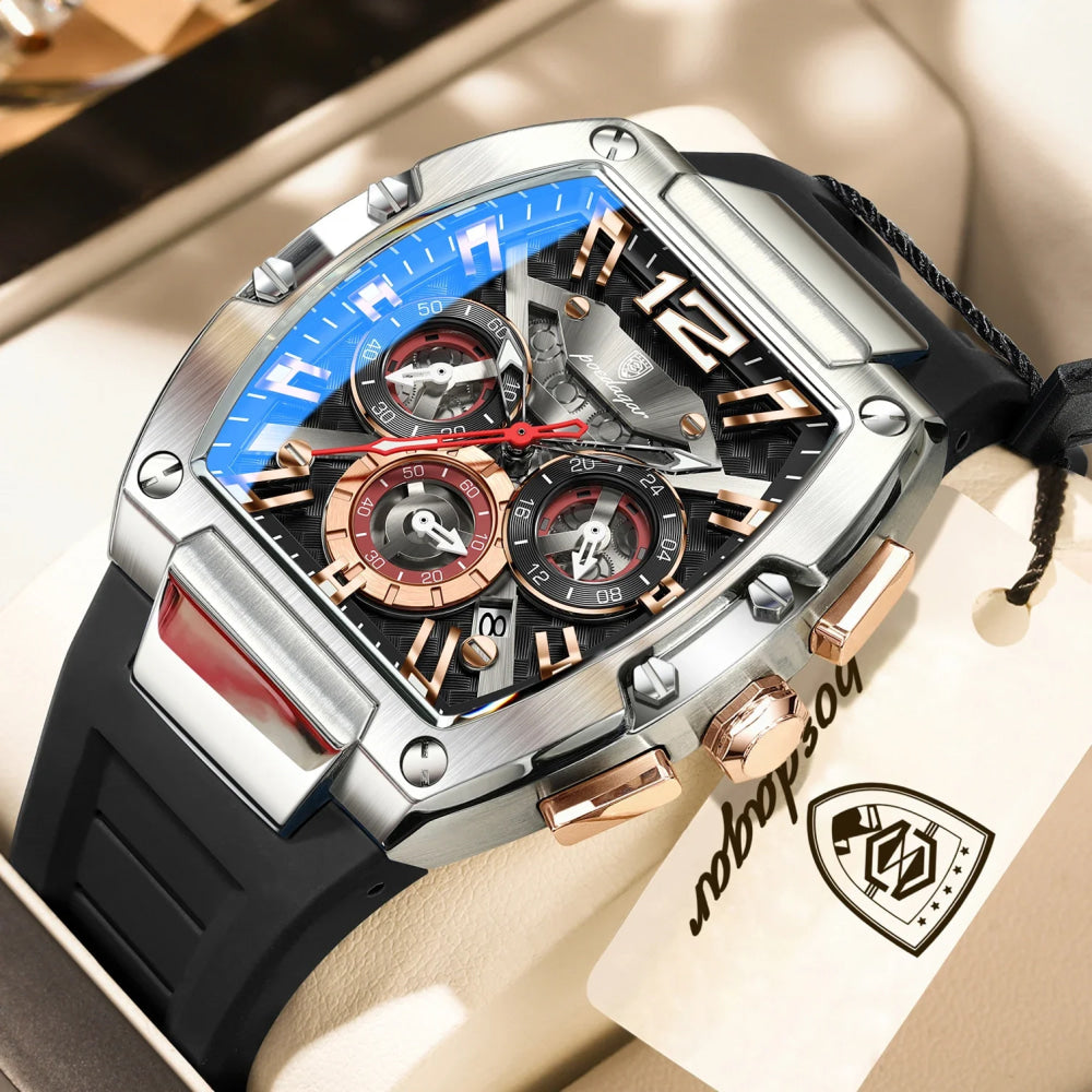 POEDAGAR Fashion Military Men's Watches Luminous Waterproof Date Sports Male Clock Chronograph Silicone Quartz Luxury Wristwatch