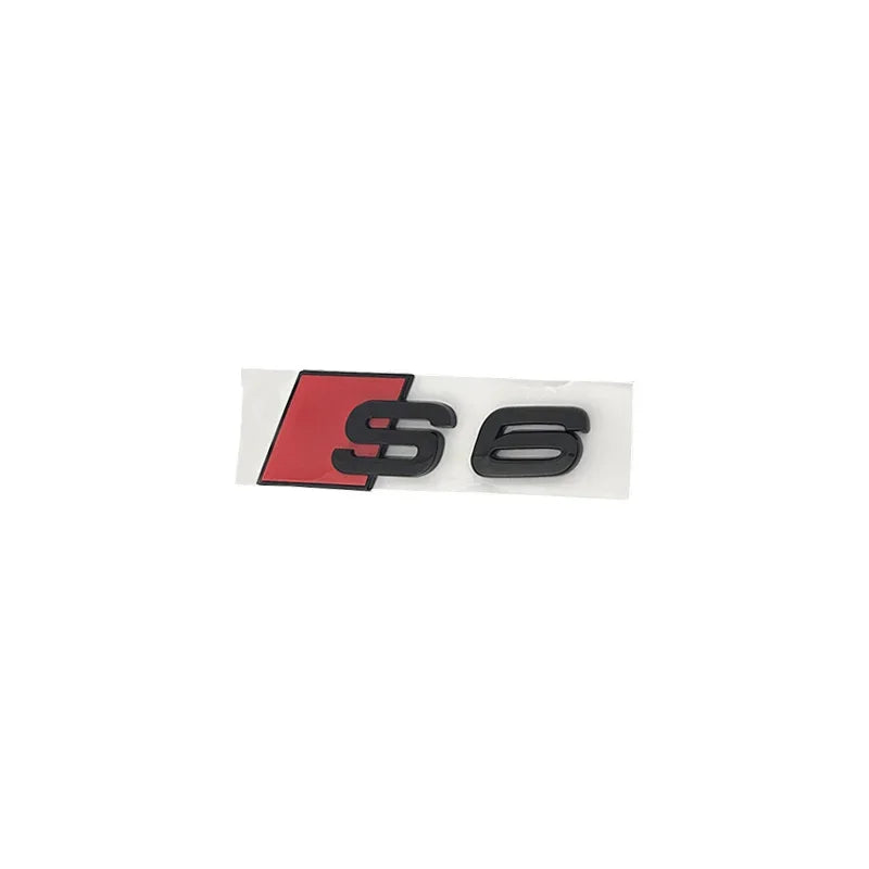 273mm 192mm Car Styling Hood Front Bonnet Grill Rear Trunk Emblem Badge Stickers Glossy Black Accessories For Audi S6 2020-2023
