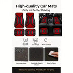 2pcs/4pcs Cool Red and Black Printed Car Floor Mats | Durable Polyester,  Universally Applicable for Trucks, Sedans, SUVs