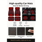 2pcs/4pcs Cool Red and Black Printed Car Floor Mats | Durable Polyester,  Universally Applicable for Trucks, Sedans, SUVs