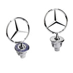 44mm 3D Metal Blue Chrome Star Bonnet Hood Logo Emblem Badge for Mercedes Benz W205 W204 AMG GLC CLA Interior Moulding LBMSLK