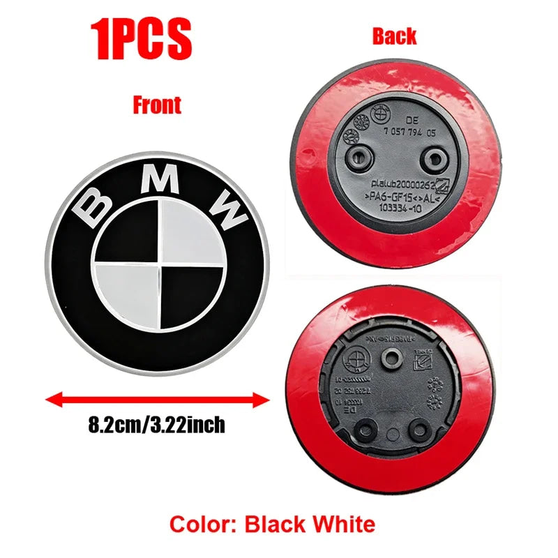Car Sticker Easy Installation 82mm For BMW Hood Bonnet Logo Emblem Badge  Ultra Durable Anti-Rust Waterproof Front Accessory