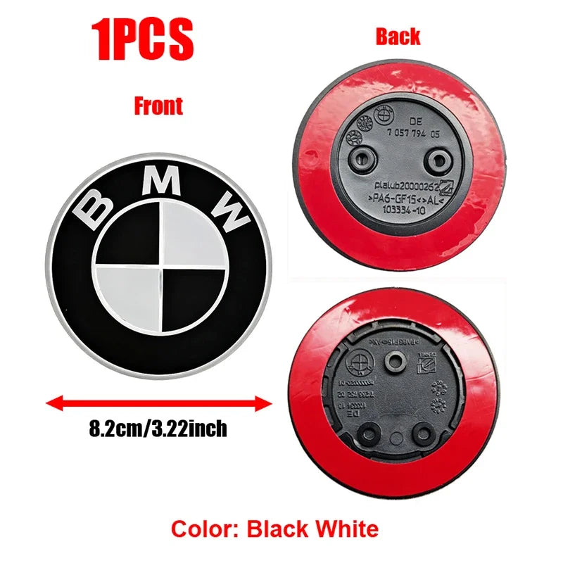 Car Sticker Easy Installation 82mm For BMW Hood Bonnet Logo Emblem Badge  Ultra Durable Anti-Rust Waterproof Front Accessory