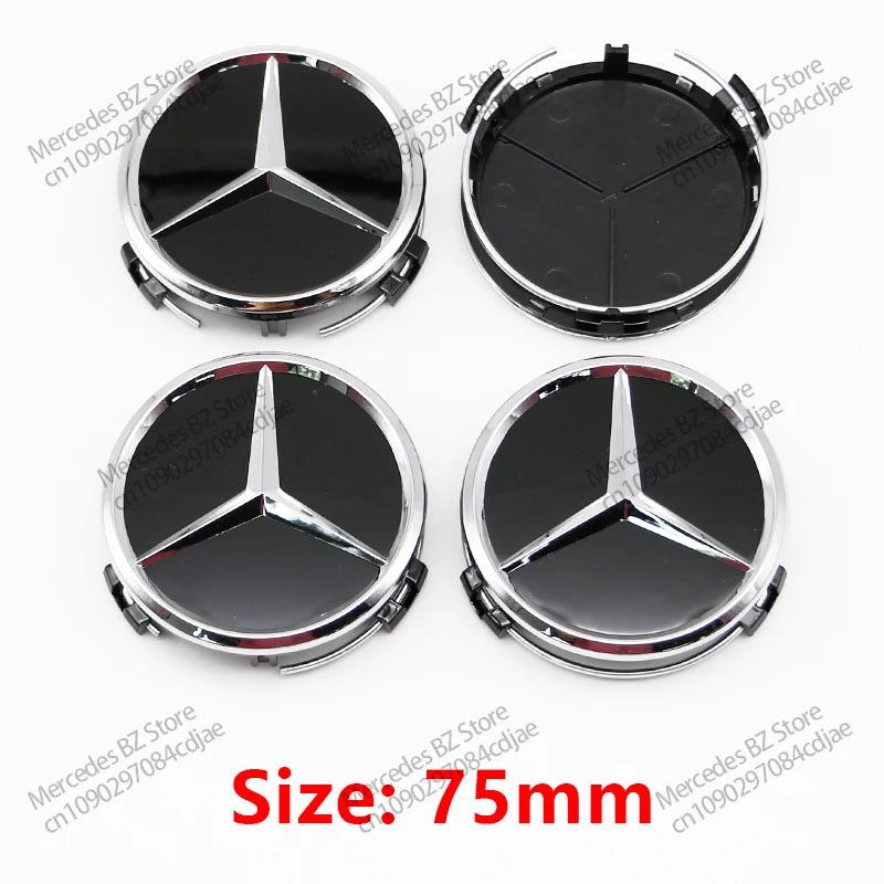 4pcs 56mm 75mm Car Wheel Center Hub Caps Cover Auto Accessories Mercedes Benz Amg C180 C200 C260 W108 W124 W126 W140 W168 W176