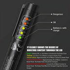 Pluma de prueba de líquido de frenos, herramienta de prueba de diagnóstico de frenos automático, analizador de humedad de aceite de fluido hidráulico con 5 luces indicadoras