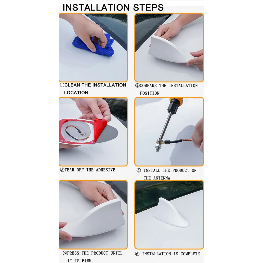 Car Shark Fin Antenna Cover Base Replacement Radio Signal Aerials Roof Exterior Accessories Decoration