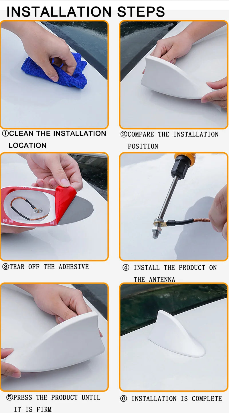 Car Shark Fin Antenna Cover Base Replacement Radio Signal Aerials Roof Exterior Accessories Decoration