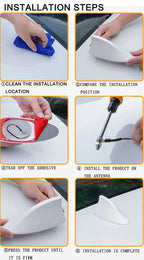 Car Shark Fin Antenna Cover Base Replacement Radio Signal Aerials Roof Exterior Accessories Decoration
