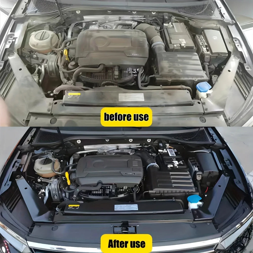 Limpiador de bahía de motor de coche, potente producto de limpieza descontaminante para compartimento de motor, producto de pulido y limpieza de coche
