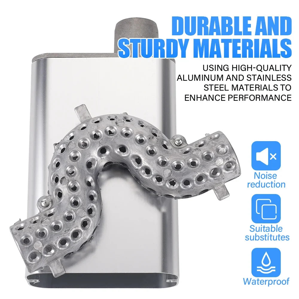 24mm Muffler Silencer S Curved Air Diesel Parking Heater Exhaust Pipe Aluminum Alloy Small Medium Large for Weibost Eberspach