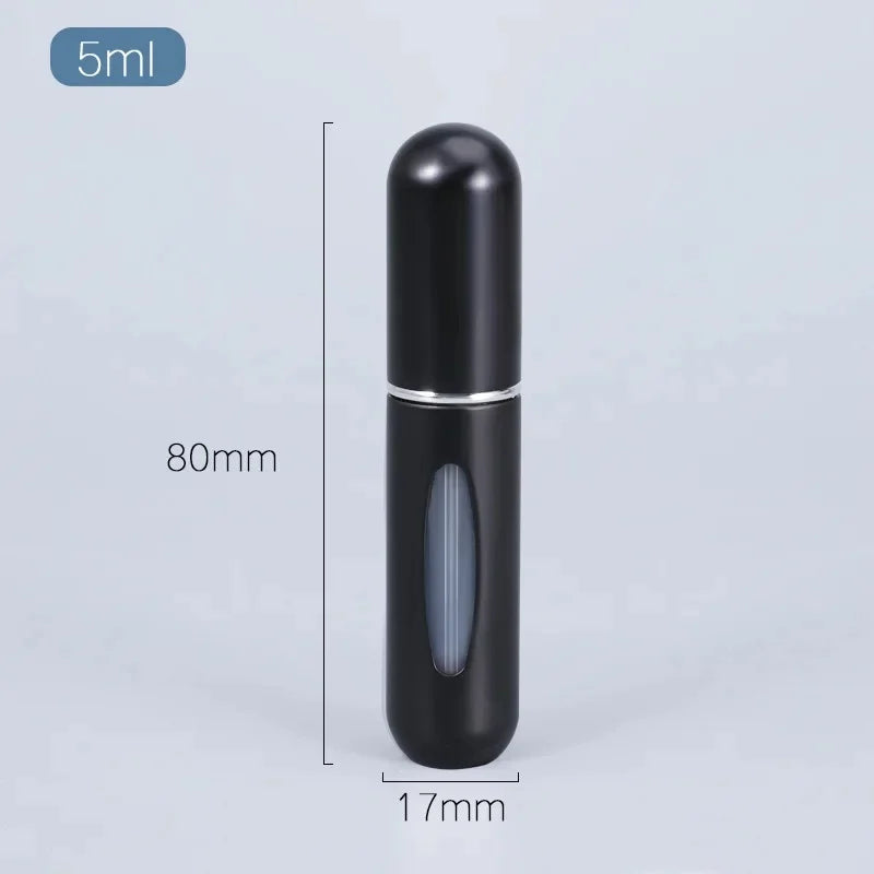 Mini atomizador de botella de Perfume recargable, pulverizador de aluminio, contenedor de líquidos portátil de viaje, herramienta dispensadora de cosméticos, 1 ud.