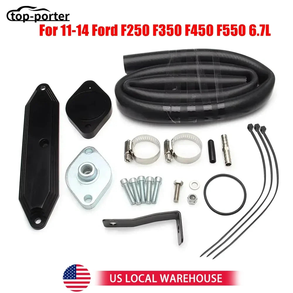 Diesel Valve & Cooler Power Removal Kit Diesel For 11-14 Ford F250 F350 F450 F550 6.7L V8 Powerstroke Diesel Turbo Aluminum