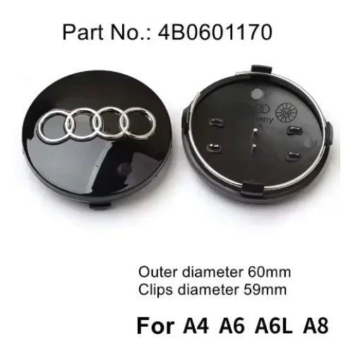 4pcs AUDI 60/61/68/69/77MM/135MM Car Wheel Center Hup Cap Cover for A6L A7 A8 A3 A4 A5 A6 S3 S4 Q3 Q5 Q5L Q7 RS3 RS4 RS5 RS6 TT