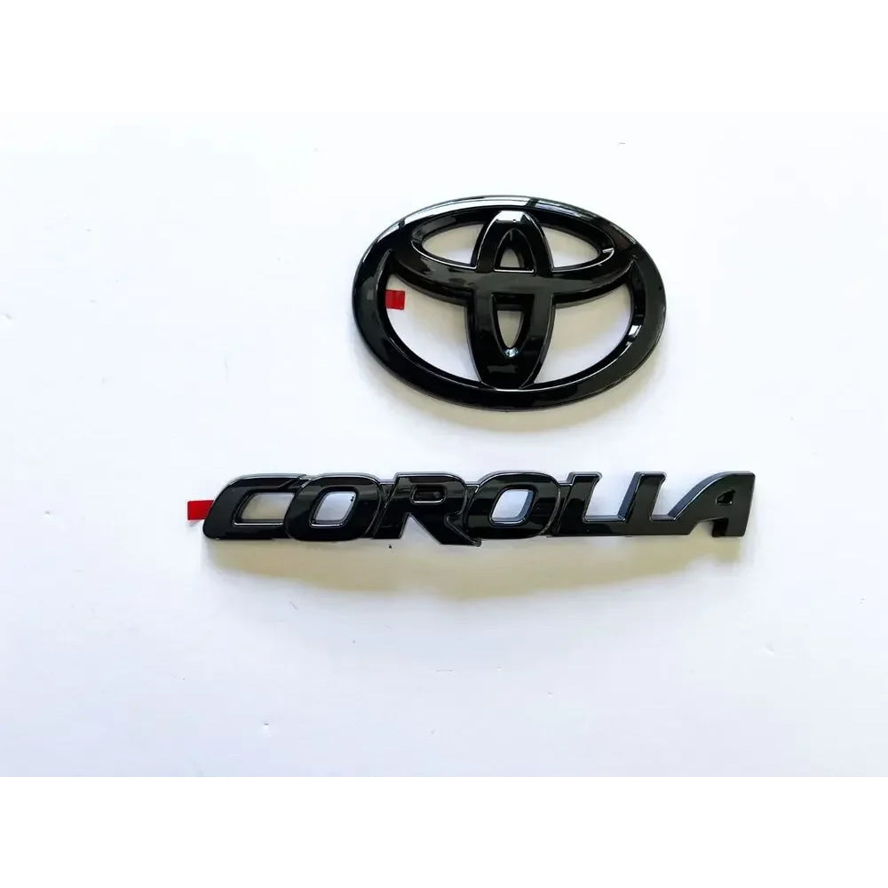 3PCS ABS car logo Glossy Black Overlay EMBLEM for Toyota COROLLA 2020-2024 SEDAN SE LE PT948 FIT SEDAN ONLY trunk car accessory