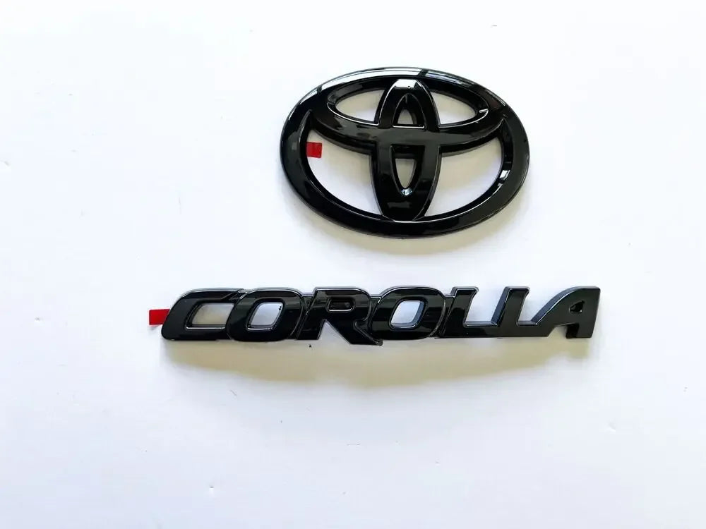 3PCS ABS car logo Glossy Black Overlay EMBLEM for Toyota COROLLA 2020-2024 SEDAN SE LE PT948 FIT SEDAN ONLY trunk car accessory