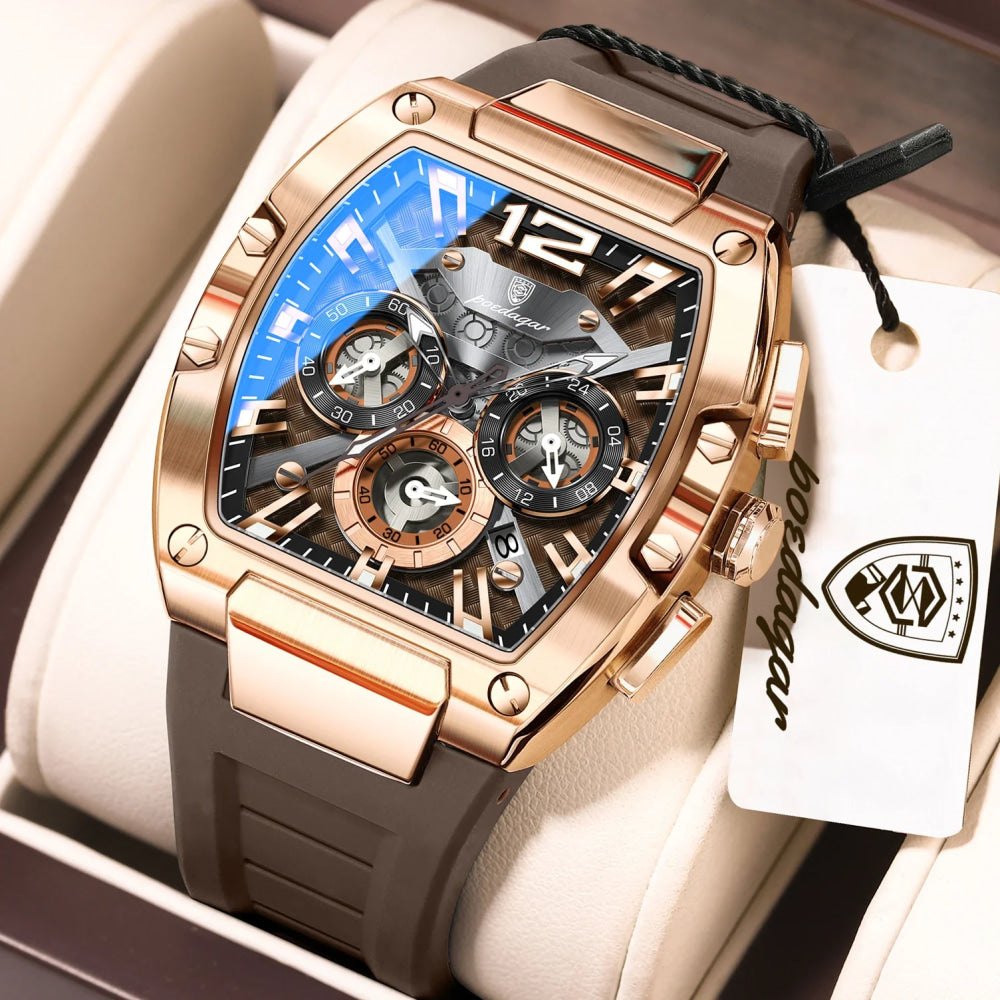 POEDAGAR Fashion Military Men's Watches Luminous Waterproof Date Sports Male Clock Chronograph Silicone Quartz Luxury Wristwatch