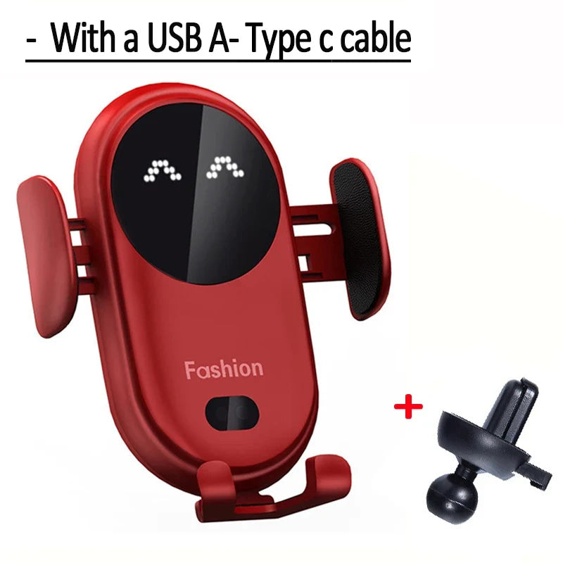 Cargador inalámbrico de 30W para coche, soporte para salida de aire, soporte para teléfono de coche, cargador de carga inalámbrico rápido infrarrojo inteligente giratorio
