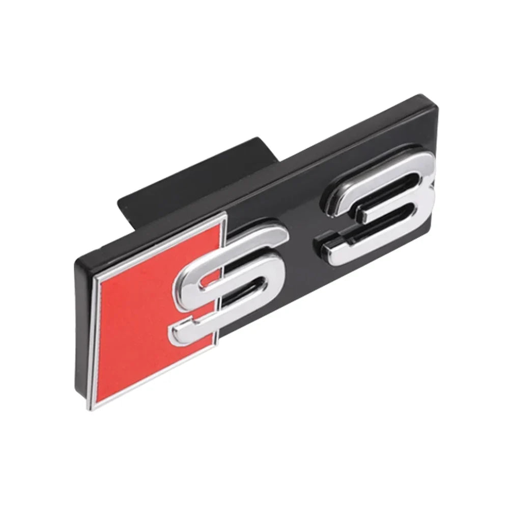 1pc ABS For Audi S4 S3 S5 S6 S7 S8 Letters Car Front Grille Hood Badge Emblem Logo Stickers Auto Exterior Decoration Accessories