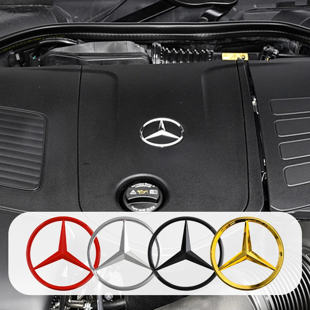 1PCS 70mm Metal Car Engine Emblem Hood Decoration Stickers Accessories for Mercedes Benz AMG W204 W205 W211 CLS CLA Smart Fortwo