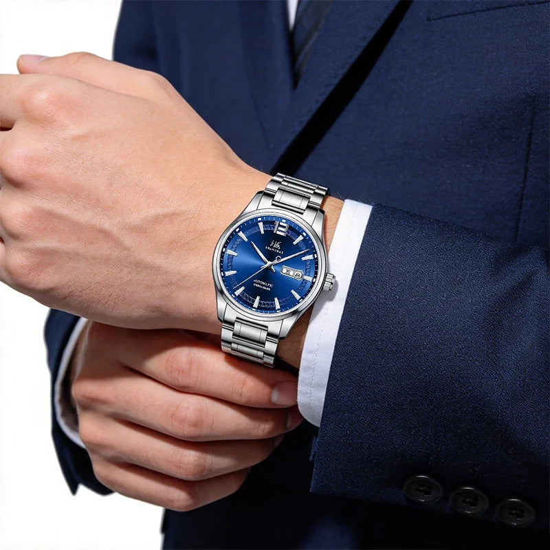 Shanghai Watch Business Men's Mechanical Watches 39mm Automatic Wristwatch 316L Stainless Steel Sapphire Glass reloj hombre 706