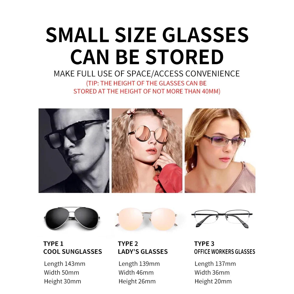 Car Eyewear Case Box Sunglasses Holder Sun Visor Storage Protective Frame Box Glasses Clip For Toyota GR Sport Rav4 Yaris Camry