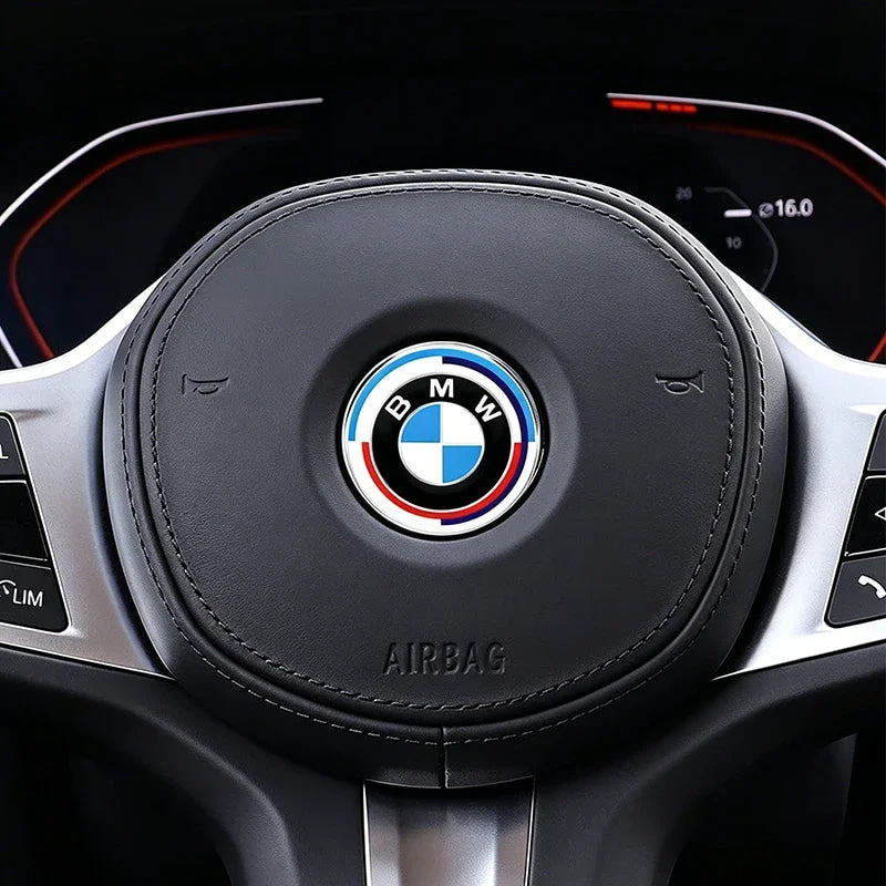 Auto Steering Wheel Center Aluminum Alloy Badge Logo Sticker Accessories For BMW G80 G06 G07 G42 G14 G15 G16 F82 F20 F21 F83 M2