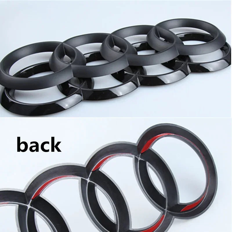 1Pc Audi directly covered front /Rear logo Emblem Refitted four-ring black Badge For Audi A4 A3 A5 A7 Q3 Q5 Q7 Q2 A6 Accessories