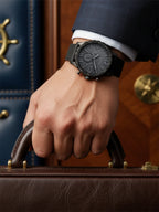 Fossil JR1354 Nate Chronograph Men Watch Black Leather 50mm Big Dial Military Sport Quartz Wristwatch Relogio Masculino