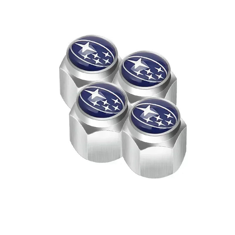 Car Wheel Tire Valve Stem Caps Air Cover with Wrench for Subaru Forester Ascent BRZ STI Exiga Legacy Outback Tribeca WRC WRX XV