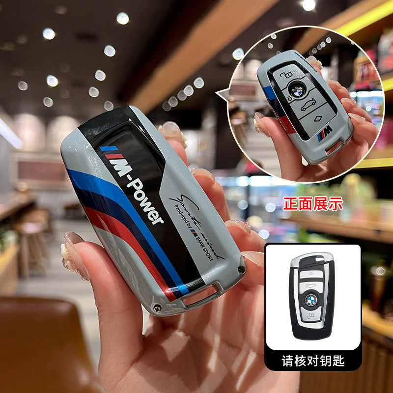 M-Power Logo Car Key Case Cover For BMW 530i 550i 320i 1 2 3 4 5 Series 118i 225i M240i F20 F21 F30 F31 F25 F01 F02 Accessories