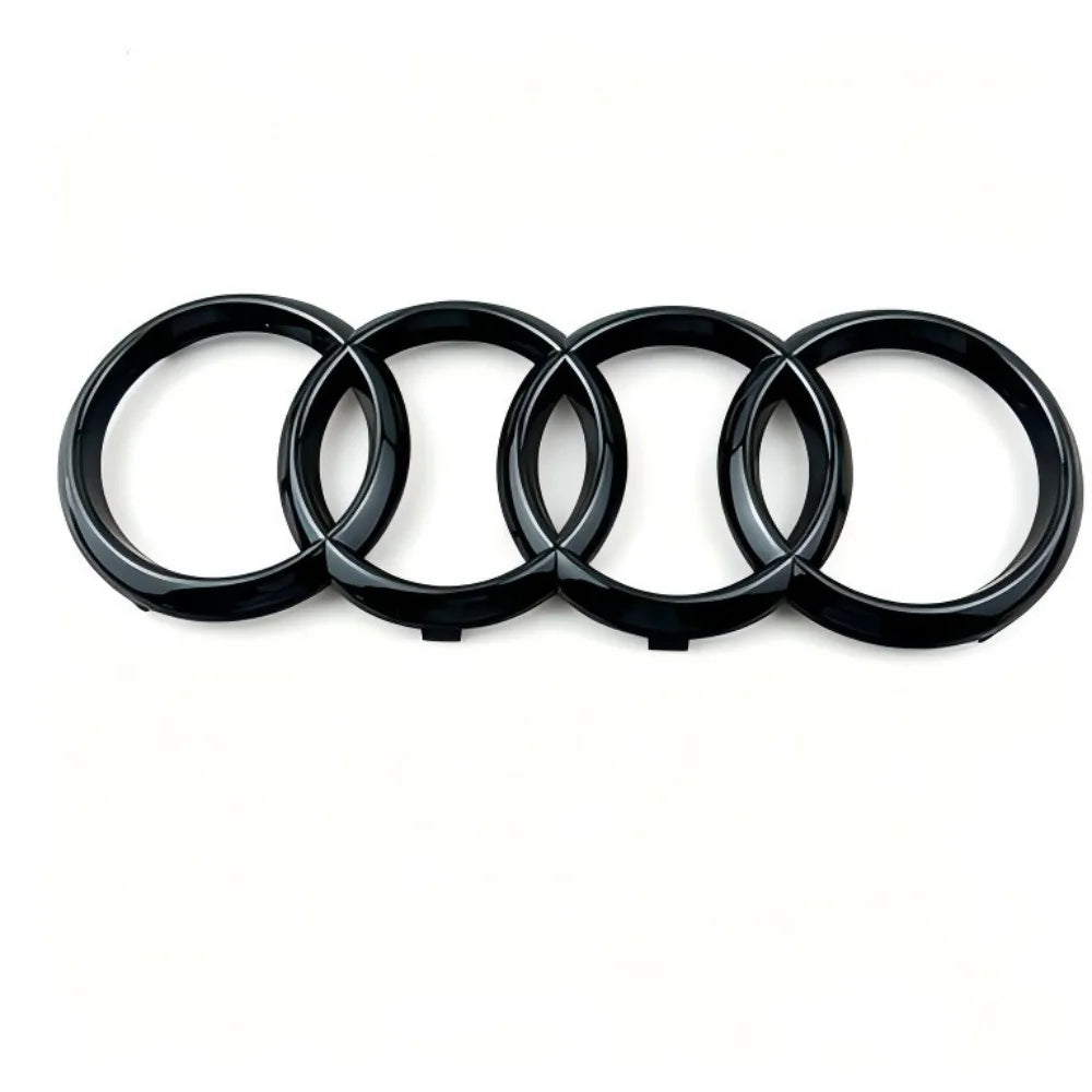 ABS 4Ring Logo For AUDI Quattro A6 2012-2017 Car Hood Front Grill Rear Trunk Emblem Gloss Black Sticker Sline Accessories
