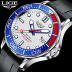 LIGE Men Watch Business Date Watch for Men Luxury Sport Quartz Watches Waterproof Luminous Silicone Wristwatch Relogio Masculino
