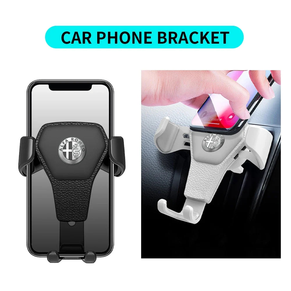 Car Mobile Phone Holder Air Outlet Gravity Sensor Auto Accessories For Alfa Romeo Giulia Stelvio Giulietta 156 159 147 Mito Brer