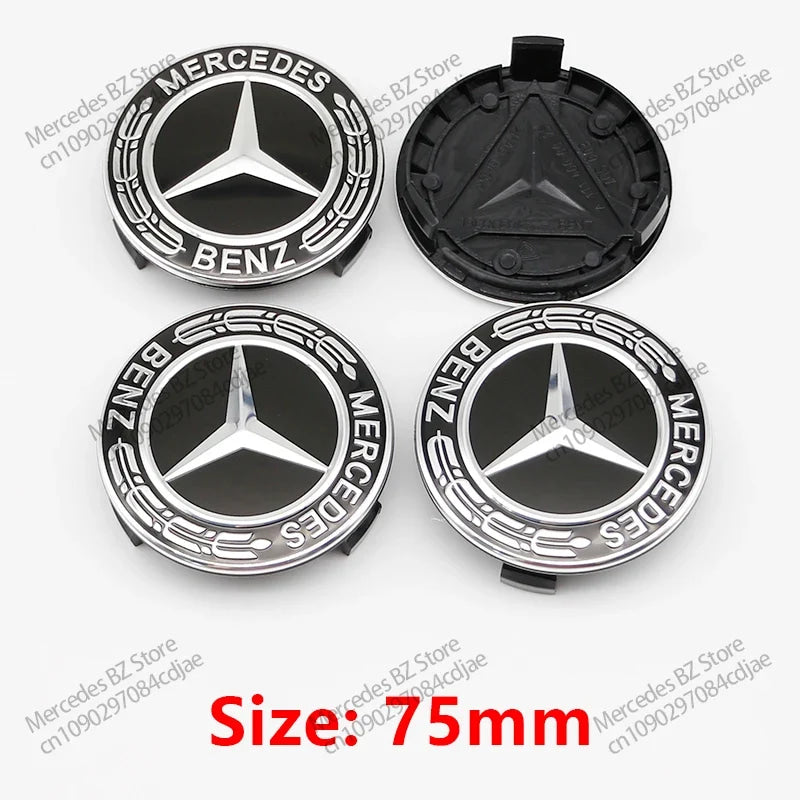 4pcs 56mm 75mm Car Wheel Center Hub Caps Cover Auto Accessories Mercedes Benz Amg C180 C200 C260 W108 W124 W126 W140 W168 W176