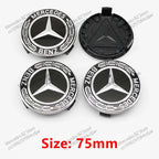 4pcs 56mm 75mm Car Wheel Center Hub Caps Cover Auto Accessories Mercedes Benz Amg C180 C200 C260 W108 W124 W126 W140 W168 W176