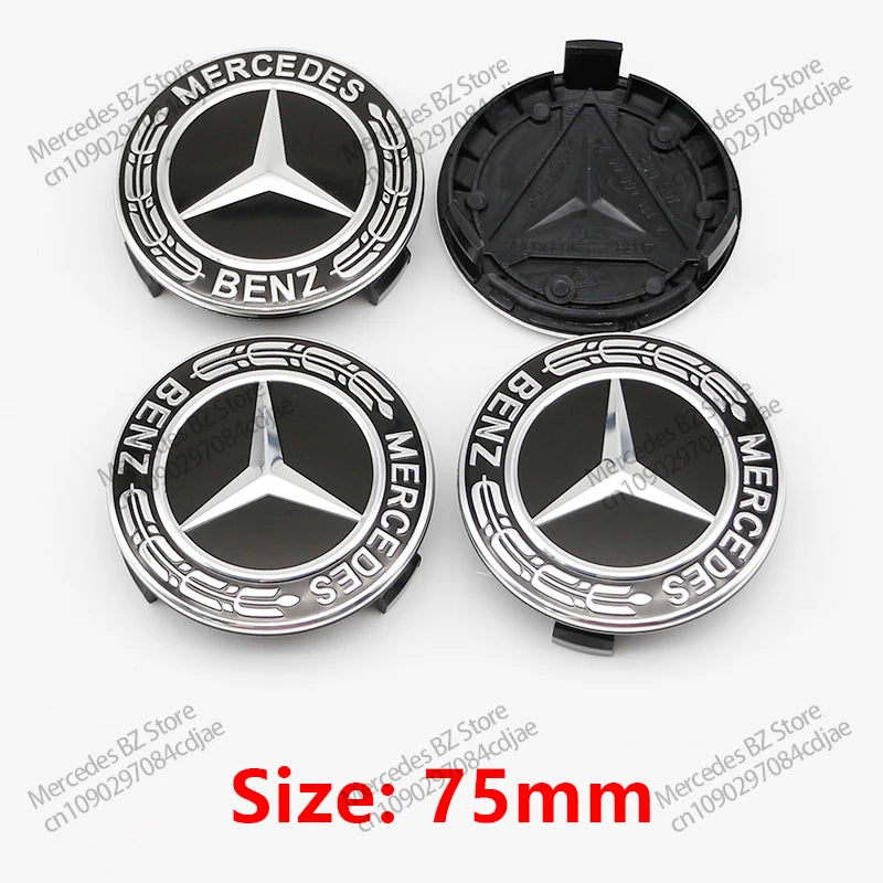 4pcs 56mm 75mm Car Wheel Center Hub Caps Cover Auto Accessories Mercedes Benz Amg C180 C200 C260 W108 W124 W126 W140 W168 W176