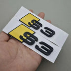 3D ABS Glossy Yellow Black S3 S4 S5 S6 S7 S8 Car Emblem Decal Badge Sticker For Audi A3 A4 A5 A6 A7 A8 Decorative Accessories