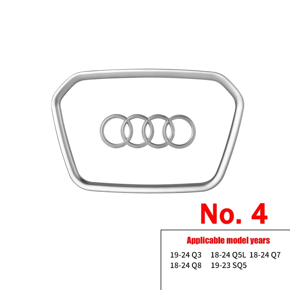 Car Styling Steering Wheel Center Logo Cover Replacement Trim Accessories For Audi Sline TT A3 A5 A7 Q3 Q5 Q7 Q8 A4L A6L A8L Q5L