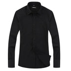 Men's French cufflinks shirt, men's slim fit long sleeved business sleeve nail free business formal men's solid color shirt