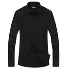 Men's French cufflinks shirt, men's slim fit long sleeved business sleeve nail free business formal men's solid color shirt