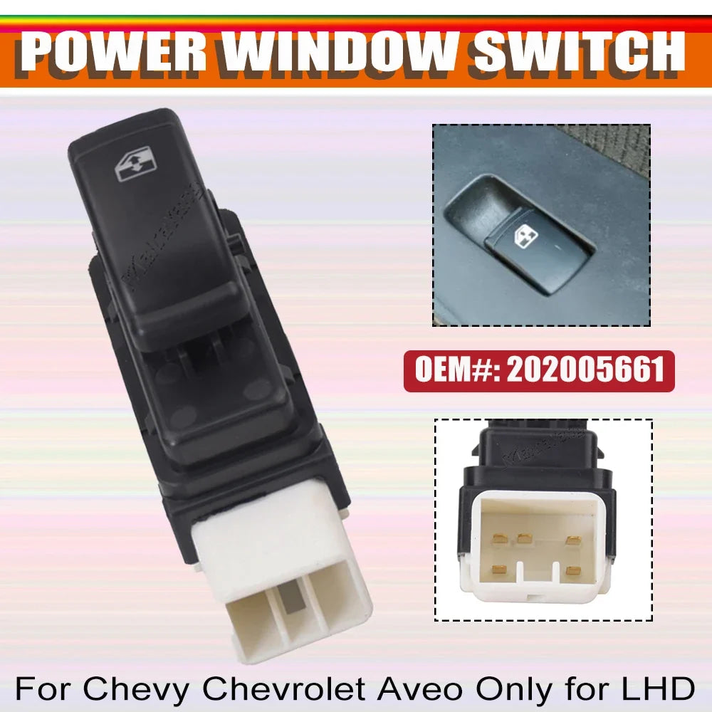 Car Passenger Power Window Switch Control Button For Chevrolet AVEO 2007-2011 202005661 Window Lifter Controller Switch