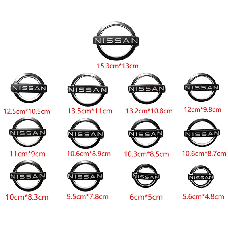 Car Front Grille Emblem Rear Trunk Badge Cover Steering Wheel Sticker for Nissan Qashaqai Sylphy X-trail Note Elgrand Leaf Teana