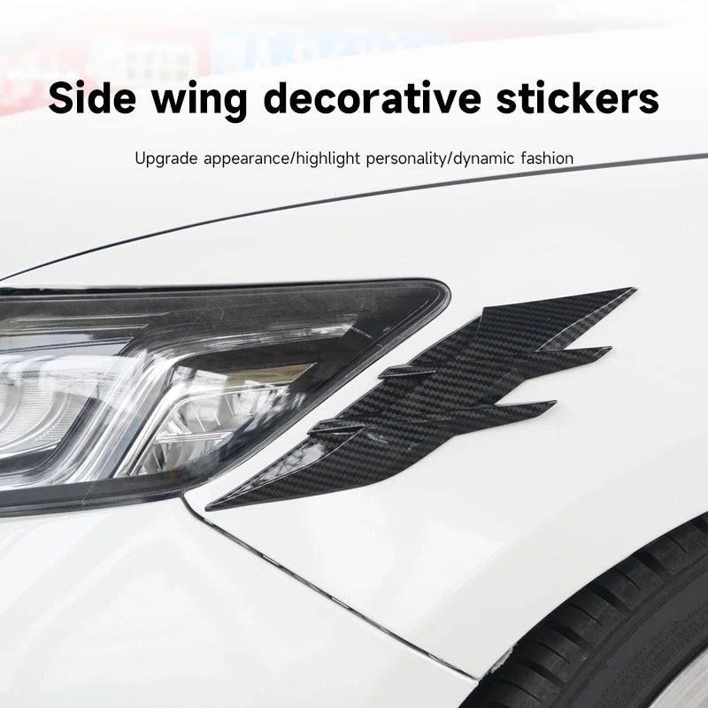 2PCS Auto Headlight Eyebrow Universal Car Lamp Cover Sticker Self-Adhesive Stripe Decal Decoration for Cars Bodys